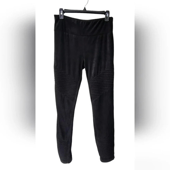 Cotton On Faux Suede Stretchy Textured Goth Emo Biker Leggings, L - Picture 1 of 9